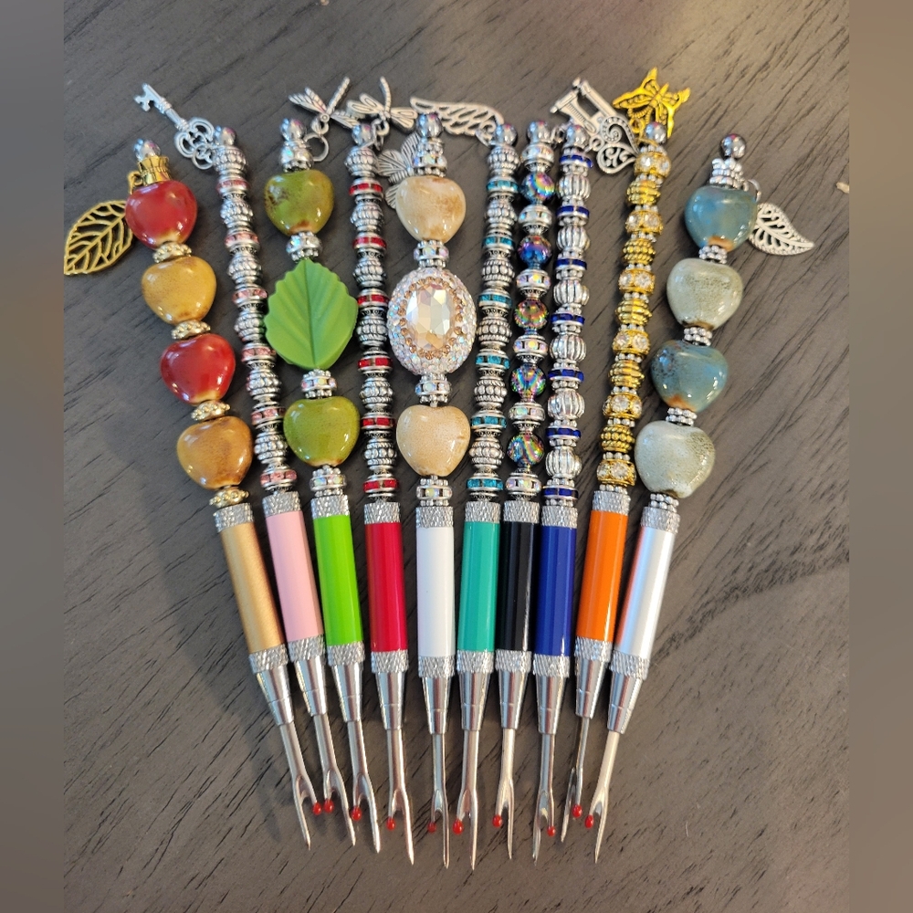 Colorful Boho Beaded Seam Rippers Knit Pickers Seamstress Tailor Tool Mom Gift!!